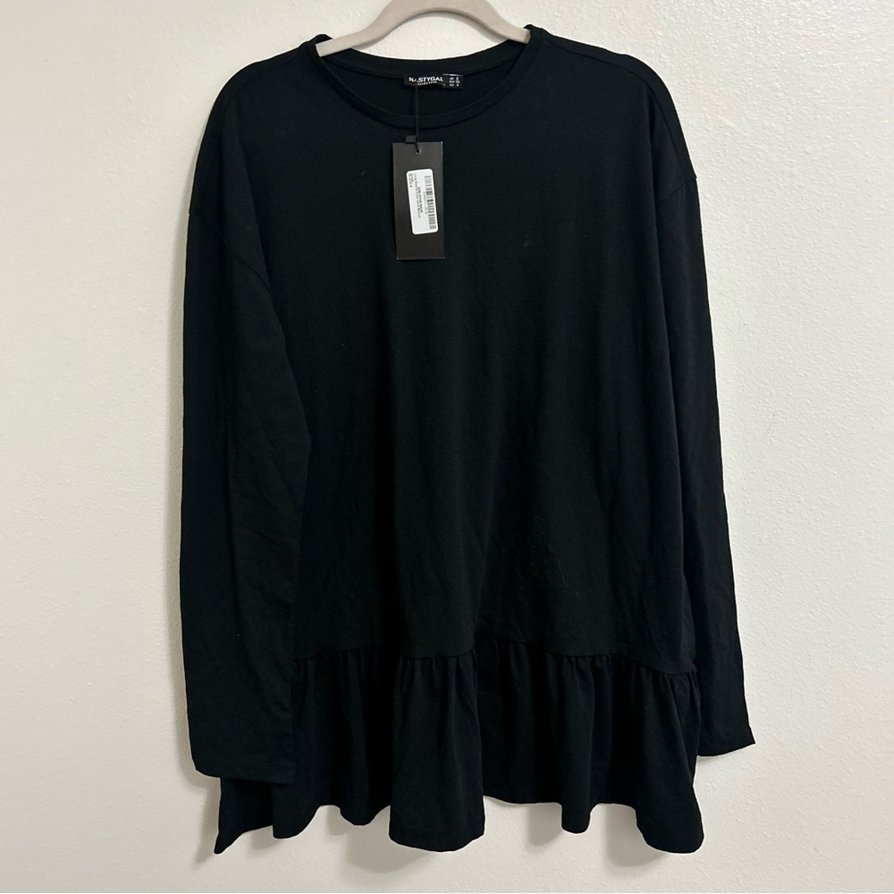 NWT Nasty Gal long sleeve crew neck smock dress